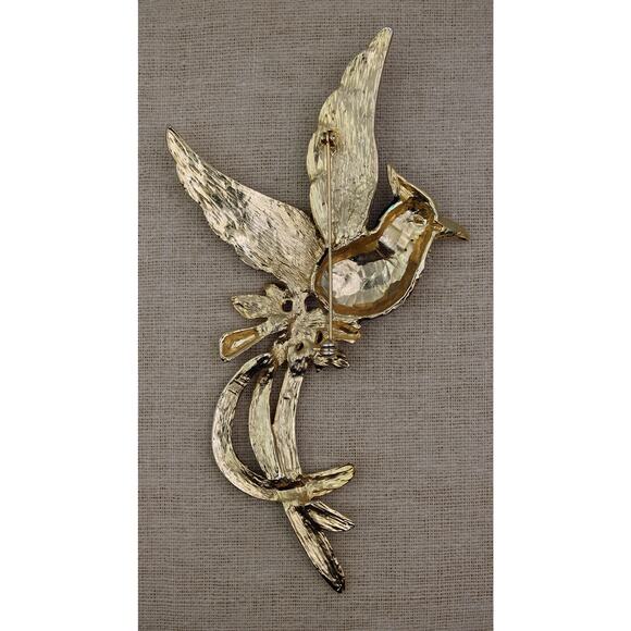 1980's Large Republic of China Bird of Paradise Enamel Brooch. - Picture 2 of 2